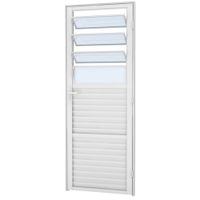 Kit Porta Externa Ramassol Cristal Alumínio, com Basculante, Abertura à Direita, 80 cm