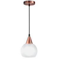 Luminária Pendente Taschibra Doha, Dourada e Vidro Liso Fosco