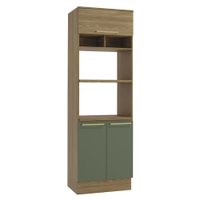 Torre-Quente para Cozinha Kappesberg 3 Portas Botanic, Nogueira e Verde Oliva 70 cm