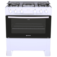 Fogão 5 Bocas Atlas Mônaco Plus com Mesa Inox e Acendimento Automático, Branco