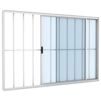 Janela de Correr Vitrô de Alumínio Ramassol Slim Modular com Grade 41133, Branco, 150 x 100 cm