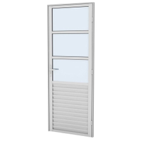 Kit Porta Externa Ramassol Cristal Alumínio com vidro, Abertura à Direita, 210 x 80 cm