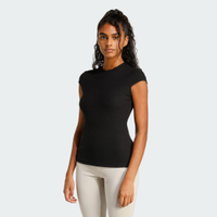 Camiseta Mangas Copinho Canelada Seasonal Essentials Mulher adidas