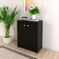 Balcão para Escritório 2 Portas Tecno Mobili ME4103, Preto 60 cm