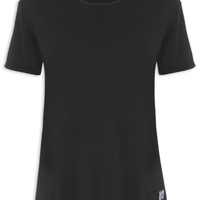 Camiseta Feminina Manga Curta Lisa - Preto