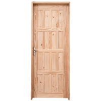 Kit Porta de Madeira Pinus Grantok M09 Externa, Abertura à Esquerda 213x86 cm