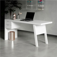 Escrivaninha 2 Gavetas, Tecno Mobili, Branco, 163 cm