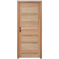Kit Porta de Madeira Eucalipto Rondosul P28 Externa, Abertura à Esquerda 213x85 cm