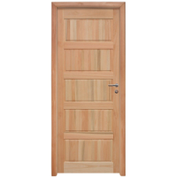 Kit Porta de Madeira Eucalipto Rondosul P06 Externa, Abertura à Esquerda 213x85 cm