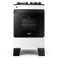 Fogão Consul 4 Bocas Branco Com Mesa Esmaltada Outlet - Cfo4zab_Out Bivolt