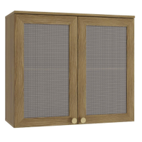 Armário Aéreo de Cozinha Kappesberg 2 Portas com Tela, Nogueira 80 cm