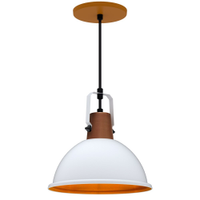 Luminária Pendente Modaza Ditta Pequena 60W, Branco e Marrom