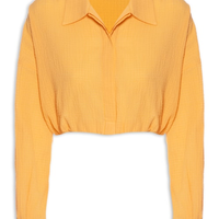 Camisa Feminina Cropped Tunel - Laranja