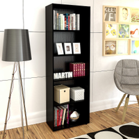 Estante para Livros 5 Prateleiras Artely Multy, Preto