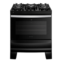 Fogão 5 Bocas Atlas Agile Up Glass com Acendimento Automático e Mesa de Vidro, Preto