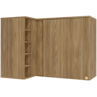 Armário Aéreo de Canto Kappesberg 1 Porta M636, Nogueira 98 cm
