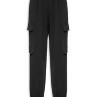 Calça Feminina Malha Cargo Over Moletom - Preto