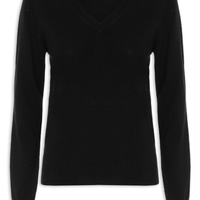 Suéter Feminino Puro Cashmere Gola V - Preto