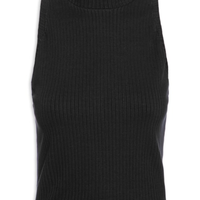 Blusa Feminina Cropped Raglan Canelada - Preto