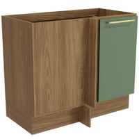 Balcão de Canto Kappesberg 1 Porta Botanic, Nogueira e Verde 98 cm