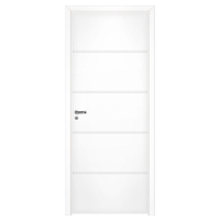 Kit Porta de Madeira Pinhal 10 a 15 cm, Abertura à Direita, Branca, 210 x 65 cm