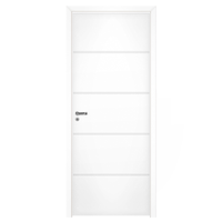 Kit Porta de Madeira Pinhal 15 a 20 cm, Abertura à Direita, Branca, 210 x 65 cm