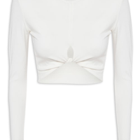 Blusa Feminina Torção Frente - Branco