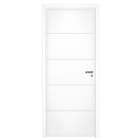 Kit Porta de Madeira Pinhal 15 a 20 cm, Abertura à Esquerda, Branca, 214 x 75 cm