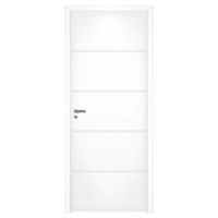 Kit Porta de Madeira Pinhal 10 a 15 cm, Abertura à Direita, Branca, 214 x 85 cm