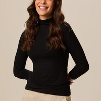 Blusa Feminina Gola Alta - Preto