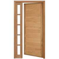 Kit Porta de Madeira Angelim Rondosul P28 Externa, Marco com Vitrô, Abertura à Direita 213x109 cm