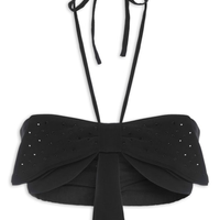 Top Maxi Laço Metalizado - Preto