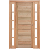 Kit Porta de Madeira Eucalipto Rondosul P28 Externa, Abertura à Esquerda 213x134 cm