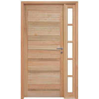 Kit Porta de Madeira Eucalipto Rondosul P28 Externa, Abertura à Esquerda 213x109 cm