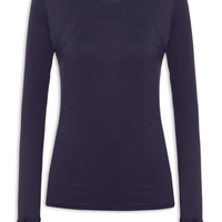 Camiseta Feminina Manga Longa Lisa - Azul