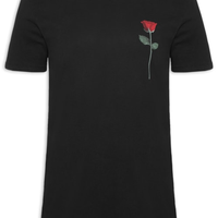 Camiseta Masculina Soft Used Rose Manga Curta - Preto