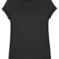 Blusa Feminina Barra Dobrada Manga - Preto