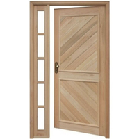 Kit Porta de Madeira Eucalipto Rondosul P12 Externa, Abertura à Direita 213x109 cm