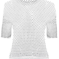 Blusa Feminina Malha Metálica Carnaval - Preto