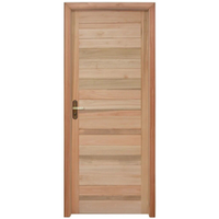 Kit Porta de Madeira Eucalipto Rondosul P28 Externa, Abertura à Direita 213x95 cm