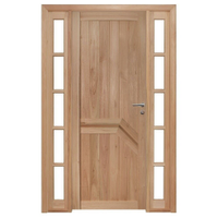 Kit Porta de Madeira Eucalipto Vitrô Duplo Rondosul P13 Externa, Abertura à Esquerda 213x134 cm