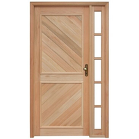 Kit Porta de Madeira Eucalipto Rondosul P12, Abertura à Esquerda 213x119 cm