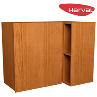 Armário Aéreo de Canto com Nicho 1 Porta Herval Roma, Freijó 92,5 cm