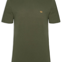 Camiseta Masculina Manga Curta Gola Careca Soft Used Gold Crown Mc - Verde