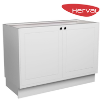 Balcão de Cozinha 2 Portas Herval Liz, Branco 120 cm