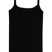 Blusa De Alcas Finas Em Algodao Natural - Preto