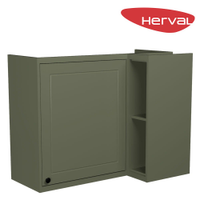 Armário Aéreo de Canto com Nicho 1 Porta Herval Liz, Verde 92,5 cm