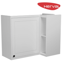 Armário Aéreo de Canto com Nicho 1 Porta Herval Liz, Branco 92,5 cm