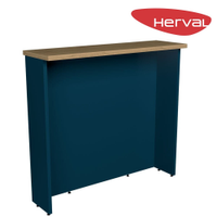 Bancada de Cozinha Herval Liz, Azul e Carvalho 120 cm