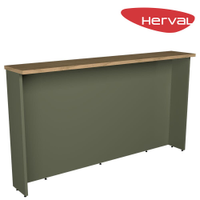 Bancada de Cozinha Herval Liz, Verde e Carvalho 200 cm